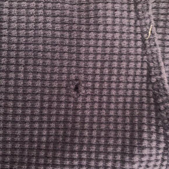 Eddie Bauer Thermal Henley Mens XL Blue Waffle Knit Three Button Placket Cotton - Picture 8 of 9